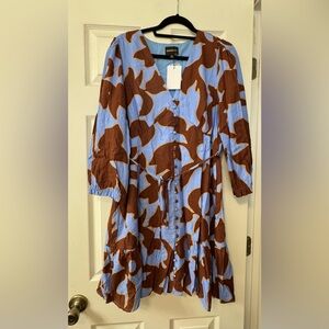 Sugarlips Blue and Brown Mini Dress